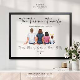 Personalized Family Portrait Print Custom Wall Art - thumbnail 1