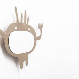 Safety Mirror Alien With Led Light - Wall Decor Nursery Kid Wooden - thumbnail 2
