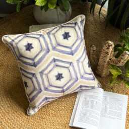Purple Velvet, Ikat Pattern, Contemporary Throw Pillow Cover/Euro Sham - Batik - thumbnail 3