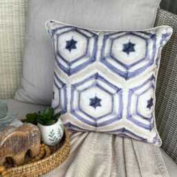 Purple Velvet, Ikat Pattern, Contemporary Throw Pillow Cover/Euro Sham - Batik - thumbnail 2