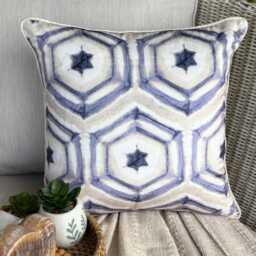 Purple Velvet, Ikat Pattern, Contemporary Throw Pillow Cover/Euro Sham - Batik - thumbnail 1