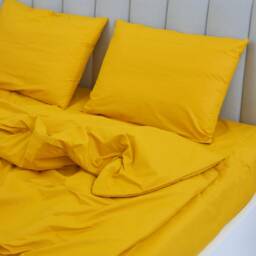 Mustard Yellow 100% Cotton Fitted Sheet Ultra Soft 300Tc - thumbnail 3
