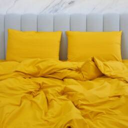 Mustard Yellow 100% Cotton Fitted Sheet Ultra Soft 300Tc - thumbnail 2