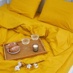 Mustard Yellow 100% Cotton Fitted Sheet Ultra Soft 300Tc - thumbnail 4