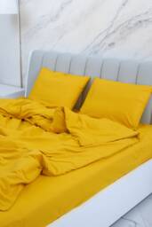 Mustard Yellow 100% Cotton Fitted Sheet Ultra Soft 300Tc