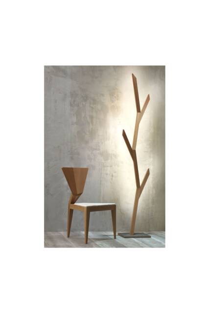 Oak Wood Floor Lamp With Touch Dimmer, Tall Tree Design - image 1
