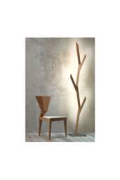 Oak Wood Floor Lamp With Touch Dimmer, Tall Tree Design