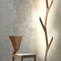 Oak Wood Floor Lamp With Touch Dimmer, Tall Tree Design - thumbnail 2