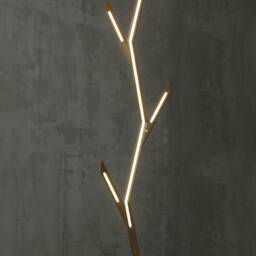 Oak Wood Floor Lamp With Touch Dimmer, Tall Tree Design - thumbnail 3