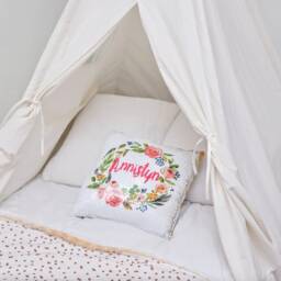 Personalized Sequin Pillowcase Gold Accents, Girls Room Decor - thumbnail 4