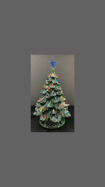Ceramic Christmas Tree - Blue Star - image 1