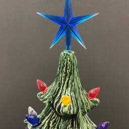Ceramic Christmas Tree - Blue Star - thumbnail 3