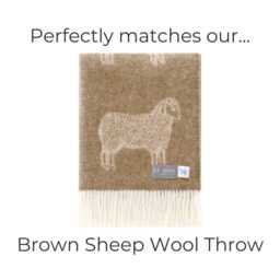 Brown Sheep Cushion Cover - Pure Wool Reversible Pillowcase 45 X 45cm/ 18 18 - thumbnail 4