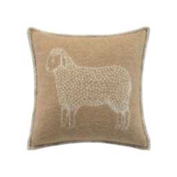 Brown Sheep Cushion Cover - Pure Wool Reversible Pillowcase 45 X 45cm/ 18 18 - thumbnail 1