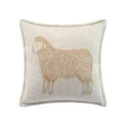 Brown Sheep Cushion Cover - Pure Wool Reversible Pillowcase 45 X 45cm/ 18 18 - thumbnail 2