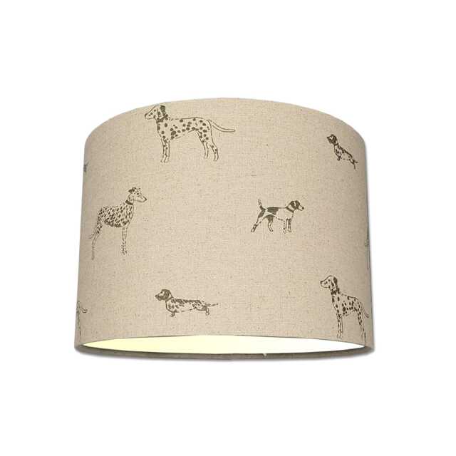 Lampshades in Sophie Allport Fetch Charcoal Grey Linen Fabric Handmade Various Sizes - Free Delivery - image 1