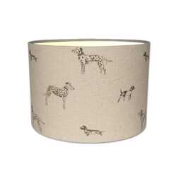 Lampshades in Sophie Allport Fetch Charcoal Grey Linen Fabric Handmade Various Sizes - Free Delivery - thumbnail 2