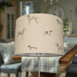 Lampshades in Sophie Allport Fetch Charcoal Grey Linen Fabric Handmade Various Sizes - Free Delivery - thumbnail 4