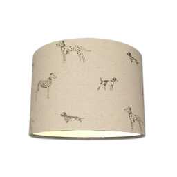Lampshades in Sophie Allport Fetch Charcoal Grey Linen Fabric Handmade Various Sizes - Free Delivery - thumbnail 1