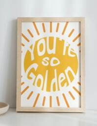 You're So Golden Lyric Art Print - A4 Music Poster - thumbnail 1