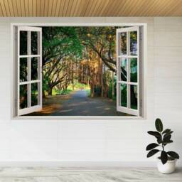 Banyan Trees Forming A Tunnel 3D Window View Wall Sticker Poster Decal A293 - thumbnail 2