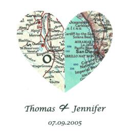 Custom Heart Map Art Print Personalized City To Couple's Gift - thumbnail 2