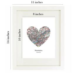 Custom Heart Map Art Print Personalized City To Couple's Gift - thumbnail 3