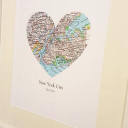 Custom Heart Map Art Print Personalized City To Couple's Gift - thumbnail 4
