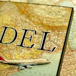 Artwork. Up in The Air Series. Del. Delhi Airport, India. Mapart Using A 1906 Map - thumbnail 2