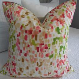 Colorful Squares Pillow Cover Handmade Cotton Toss - thumbnail 2