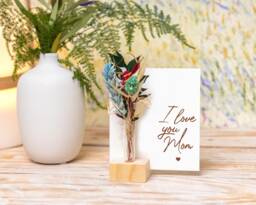 Dried Flower Bouquet Card - Personalized Mom Gift Mother's Day - thumbnail 1