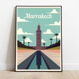 Marrakech Vintage Travel Poster Retro Morocco Print - thumbnail 2