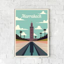 Marrakech Vintage Travel Poster Retro Morocco Print - thumbnail 3