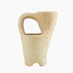 Mid-Season Sale Moroccan Unglazed Tamegroute Abstract Ecru Handmade Ceramic, Sculpture, Craftsmanship, Home Decor - thumbnail 2