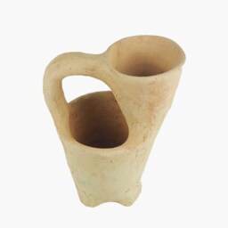 Mid-Season Sale Moroccan Unglazed Tamegroute Abstract Ecru Handmade Ceramic, Sculpture, Craftsmanship, Home Decor - thumbnail 3