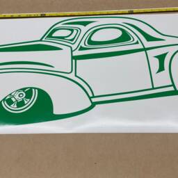 Large Hot Rod Decal, Vinyl Sticker, 40's Willys Hot Decor, 1940 Willys Wall Art, Mancave Garage Personalized - thumbnail 3