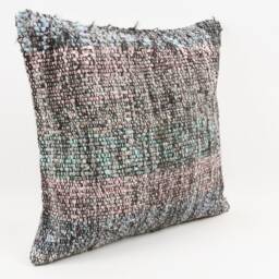 Handmade Turkish Kilim Pillow Embroidered Wool Cushion Cover - 18''x18'' - thumbnail 3