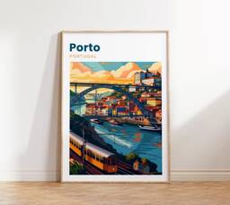 Porto Travel Print - Portugal Poster Lu??s I Bridge Gift Wall Art - thumbnail 1