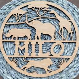 Personalised African Safari Wall Plaque, Kids Bedroom Decor, Name, Door Or Wall Hanger, Nursery Door Plaque. in Acrylic Wood - thumbnail 4