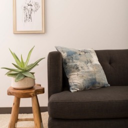 Abstract Linen Blue Pillow - thumbnail 4