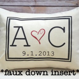 Personalized Couples, Faux Down, 2nd Anniversary Gift, Romantic 2 Year Monogram, Cotton Anniversary, Gift For Her, Him2 - thumbnail 3
