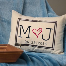 Personalized Couples, Faux Down, 2nd Anniversary Gift, Romantic 2 Year Monogram, Cotton Anniversary, Gift For Her, Him2 - thumbnail 2