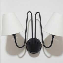 Wall Light Modern Matte Black Double Loop Sconce, Luxury Scandinavian Twin Shade Fixture For Contemporary Bedroom & Living Room Decor - thumbnail 2
