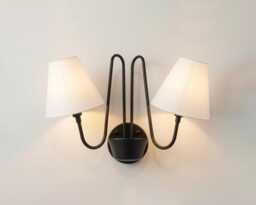 Wall Light Modern Matte Black Double Loop Sconce, Luxury Scandinavian Twin Shade Fixture For Contemporary Bedroom & Living Room Decor - thumbnail 1