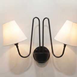 Wall Light Modern Matte Black Double Loop Sconce, Luxury Scandinavian Twin Shade Fixture For Contemporary Bedroom & Living Room Decor - thumbnail 4