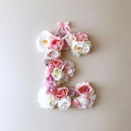Floral Letters Personalized Artificial Silk Flower Nursery Decore Decorer - thumbnail 4