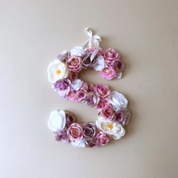 Floral Letters Personalized Artificial Silk Flower Nursery Decore Decorer - thumbnail 1