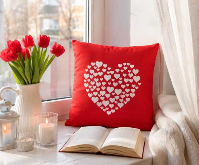 Little Hearts Pillow, Heart Throw Valentine's Day Gift, Romantic Home Decor, Love Cushion, Gift For Her - image 1