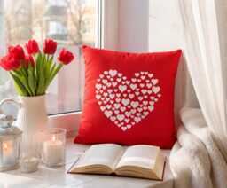 Little Hearts Pillow, Heart Throw Valentine's Day Gift, Romantic Home Decor, Love Cushion, Gift For Her - thumbnail 1