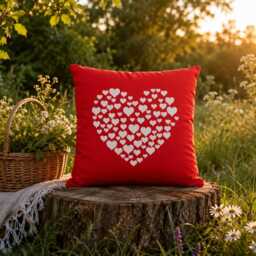 Little Hearts Pillow, Heart Throw Valentine's Day Gift, Romantic Home Decor, Love Cushion, Gift For Her - thumbnail 2